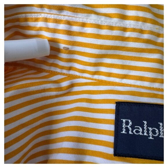 Ralph Lauren Shirt Men orange Stripe Button Down Long Sleeve Logo XL - Picture 4 of 4